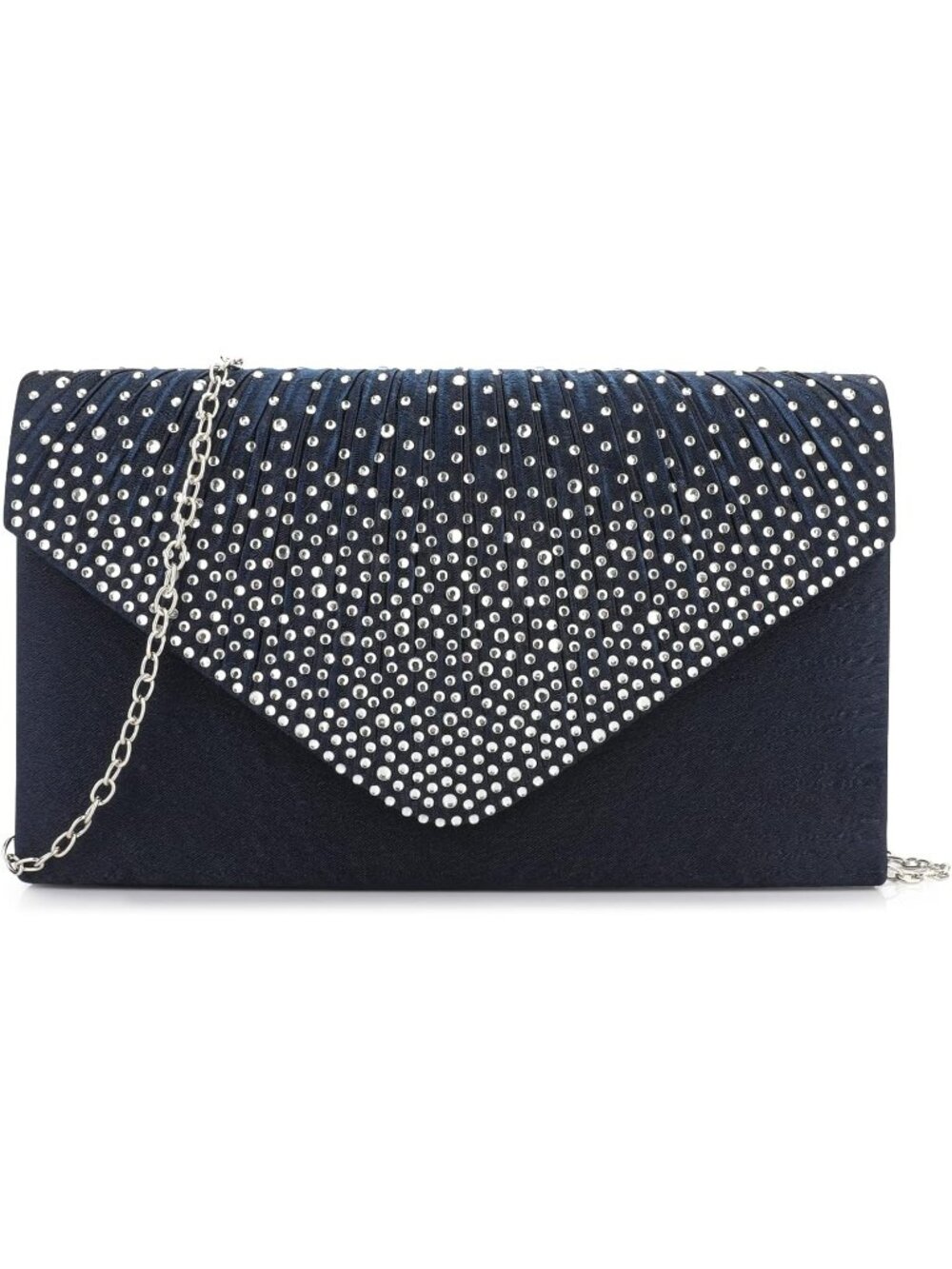 〽️ Women's Navy Rhinestone Clutch Purse Wedding Cocktail Evening Bag